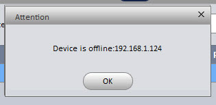 press ok to error message for device offline