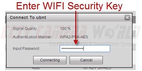 Enter WiFi Security Key