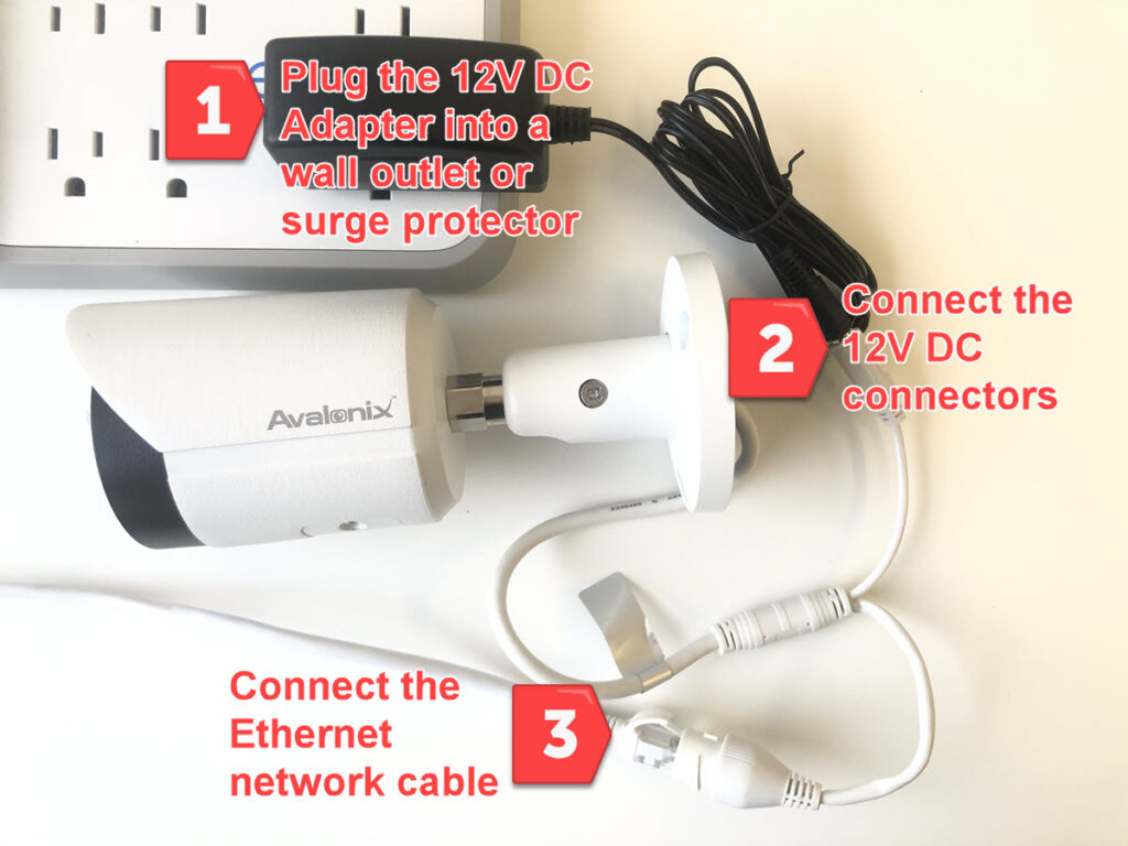 How to use a 12v power supply with an IP camera