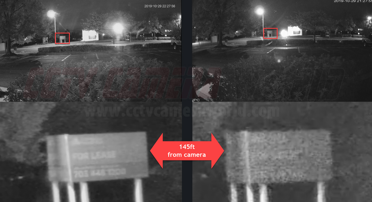 4K camera comparison at night with IR light