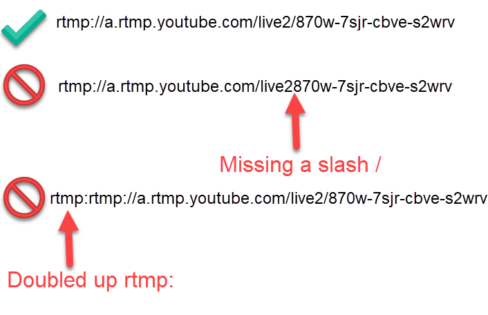 good and bad examples of rtmp urls