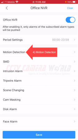 DMSS select Motion Detection