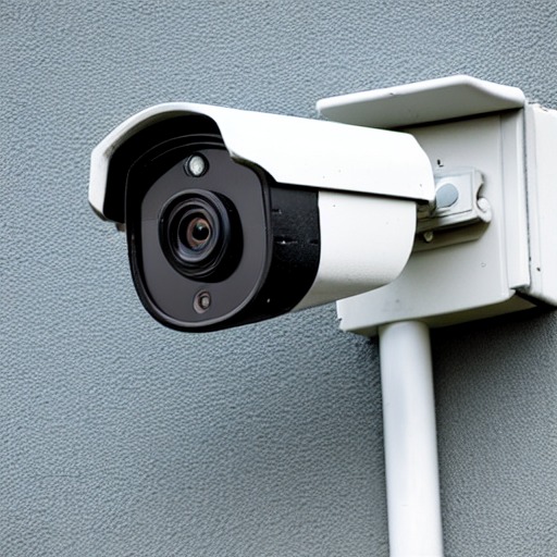 security camera with a mount on a wall