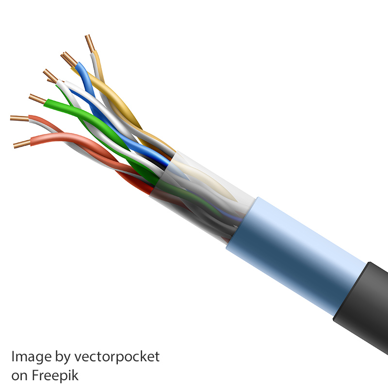 dissection of an Ethernet cable
