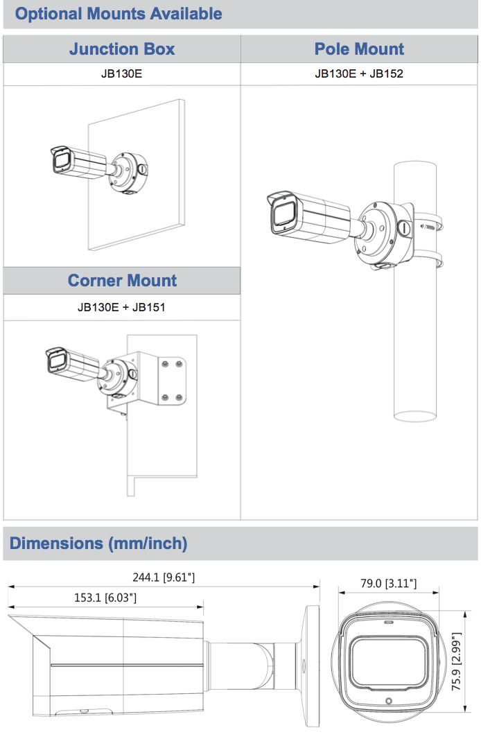 images of optional mounting options