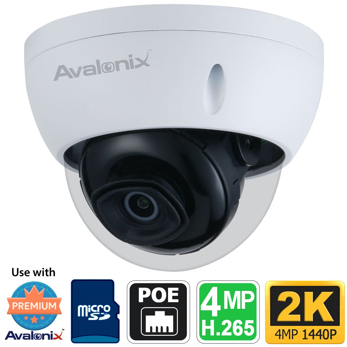 beef curl I've acknowledged 2K H.265 IP Dome Camera, Starlight, 4MP PoE