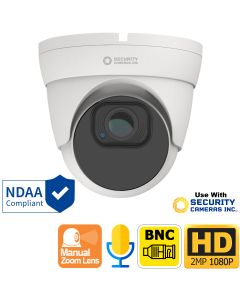 1080P Dome Security Camera 2.8-12mm Zoom, White