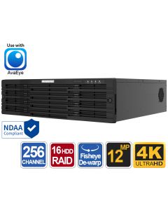 NDAA Compliant 128 Channel 4K NVR, Hot-Swap RAID, 16 SATA HDD, AvaEye