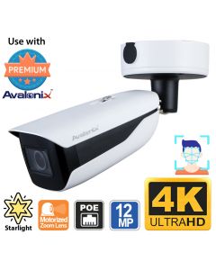 12MP Outdoor PoE Security Camera with Facial Recognition