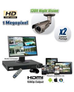 2 Camera HD CVI CCTV Camera System, Night Vision