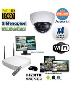 Wireless Dome Security Camera System 1080P