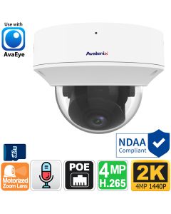 4MP 2K PoE Dome Camera with Motorized Zoom, Microphone, SC3743FGZ