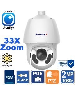 Outdoor 1080P High Speed Dome Camera with 33X Zoom, Starlight, Night Vision, PTZIR2M33