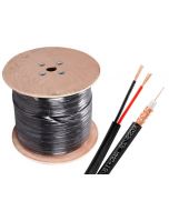1000ft Solid Copper RG59 CCTV Siamese Video Power Cable Roll, Black