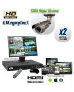 2 Camera HD CVI CCTV Camera System, Night Vision