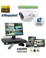 2MP CCTV System with 2 Outdoor Bullet