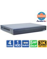4 Channel DVR with 4 Audio Inputs, 5MP Camera Support