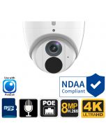 4K PoE IP Infrared Dome Security Camera with Mic, 100ft Night Vision