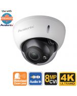 4K Dome Security Camera with Zoom, 24VAC 12VDC Dual Voltage