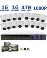 16 Channel 1080P IP Security Camera System, 16 2MP Outdoor Dome Cameras