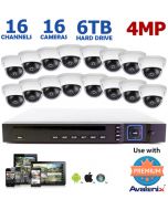 4MP 16-Channel IP Camera System, 16 4MP Dome Cameras