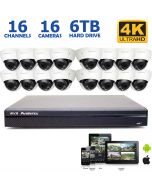 Ultimate 4K HD IP NVR System with 16 4K 8MP Dome Cameras, 100FT Night Vision