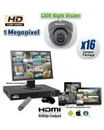 Megapixel 16 Camera HDCVI CCTV System, Night Vision