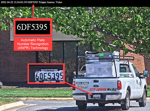 Demo of ANPR Camera capturing license plate numbers