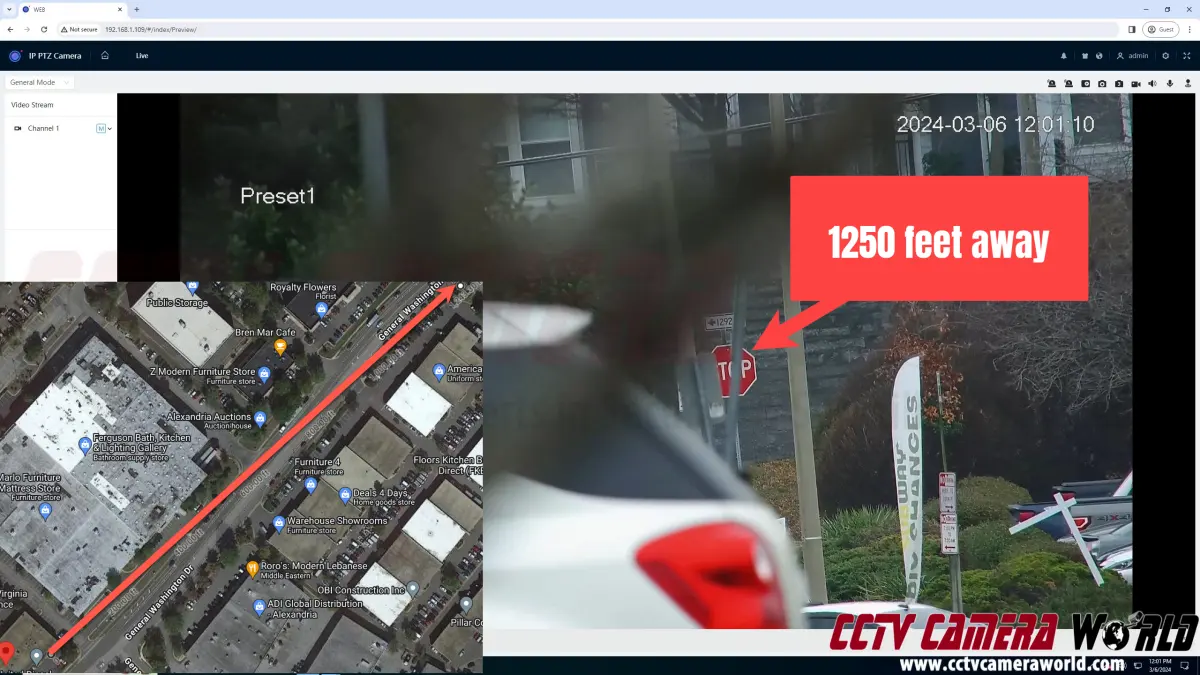 IPTZ4K40 is able to see stop sign a quarter of a mile away